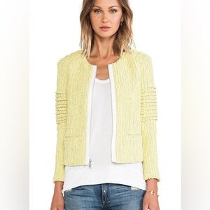 Elizabeth and James bronco jacket zip in lemon texture
